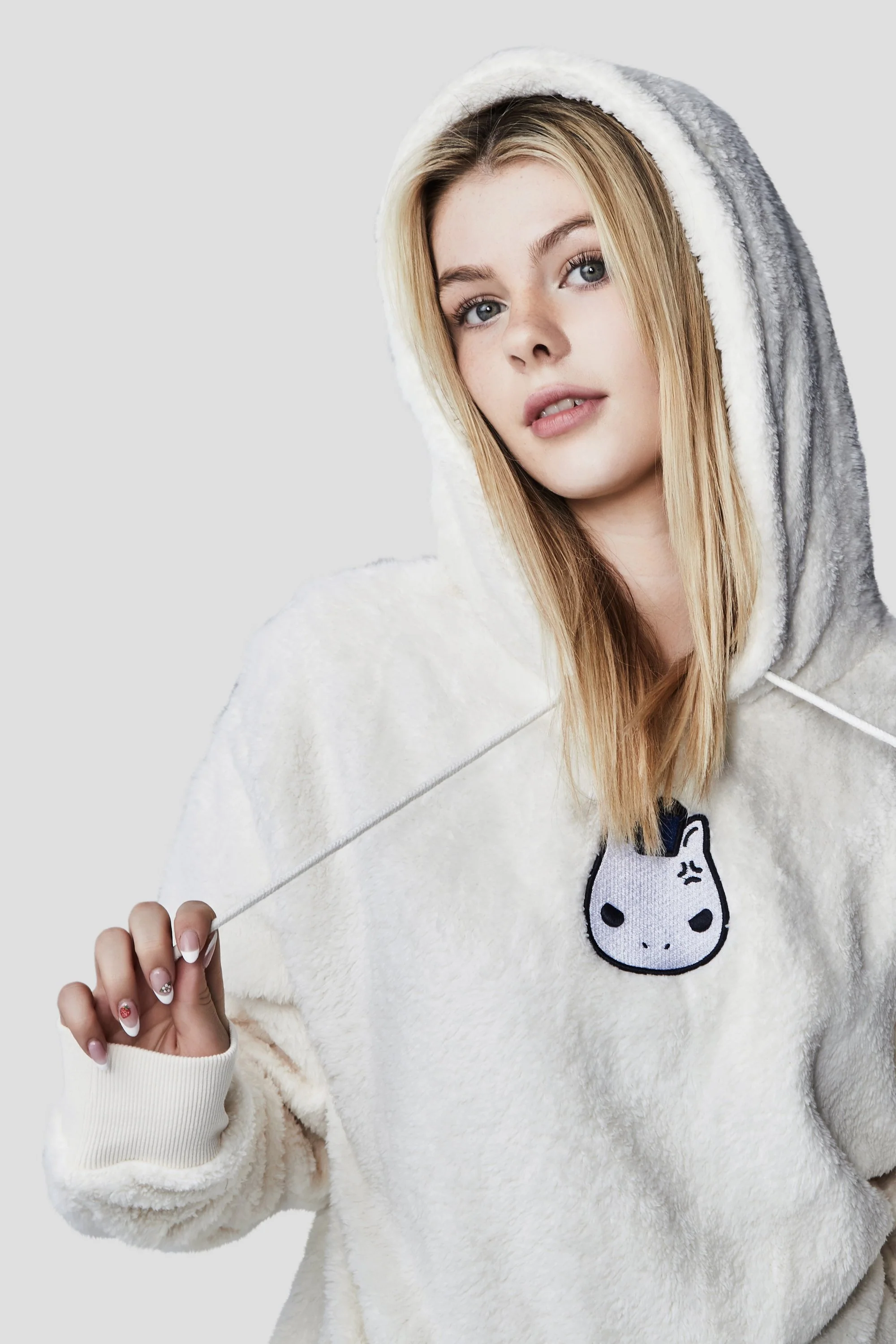 BLUE PLUSH PULLOVER HOODIE - Image 3