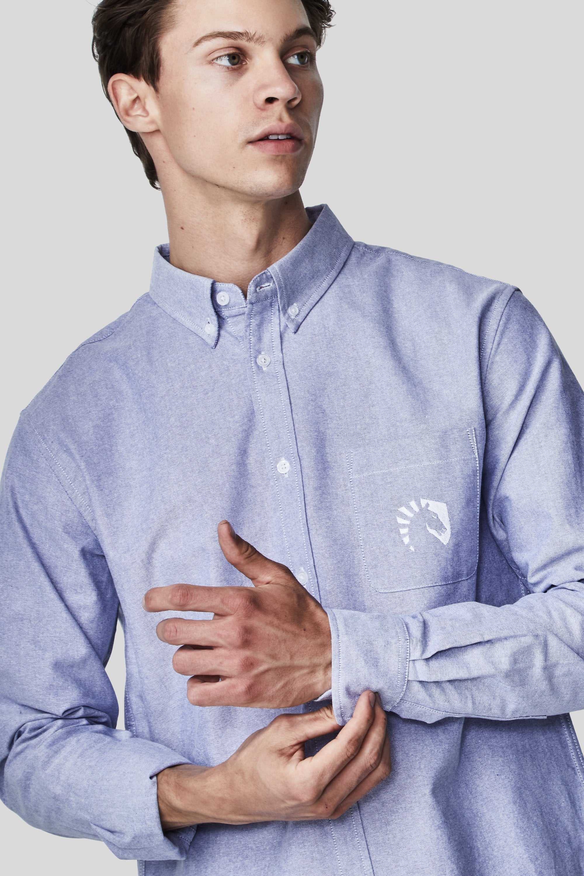 LIQUID LONG SLEEVE OXFORD SHIRT - BLUE OXFORD - Image 11