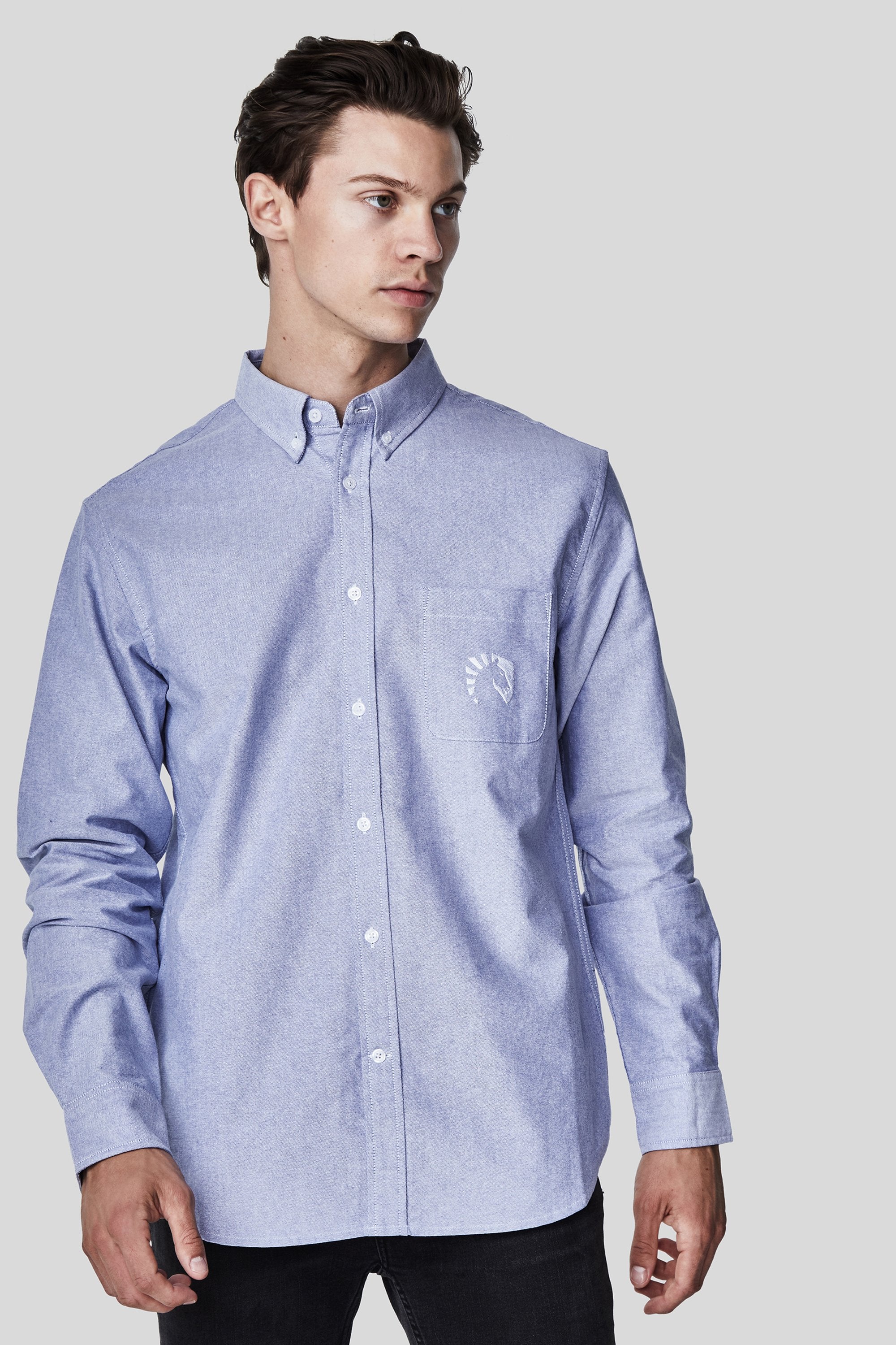 LIQUID LONG SLEEVE OXFORD SHIRT - BLUE OXFORD - Image 12