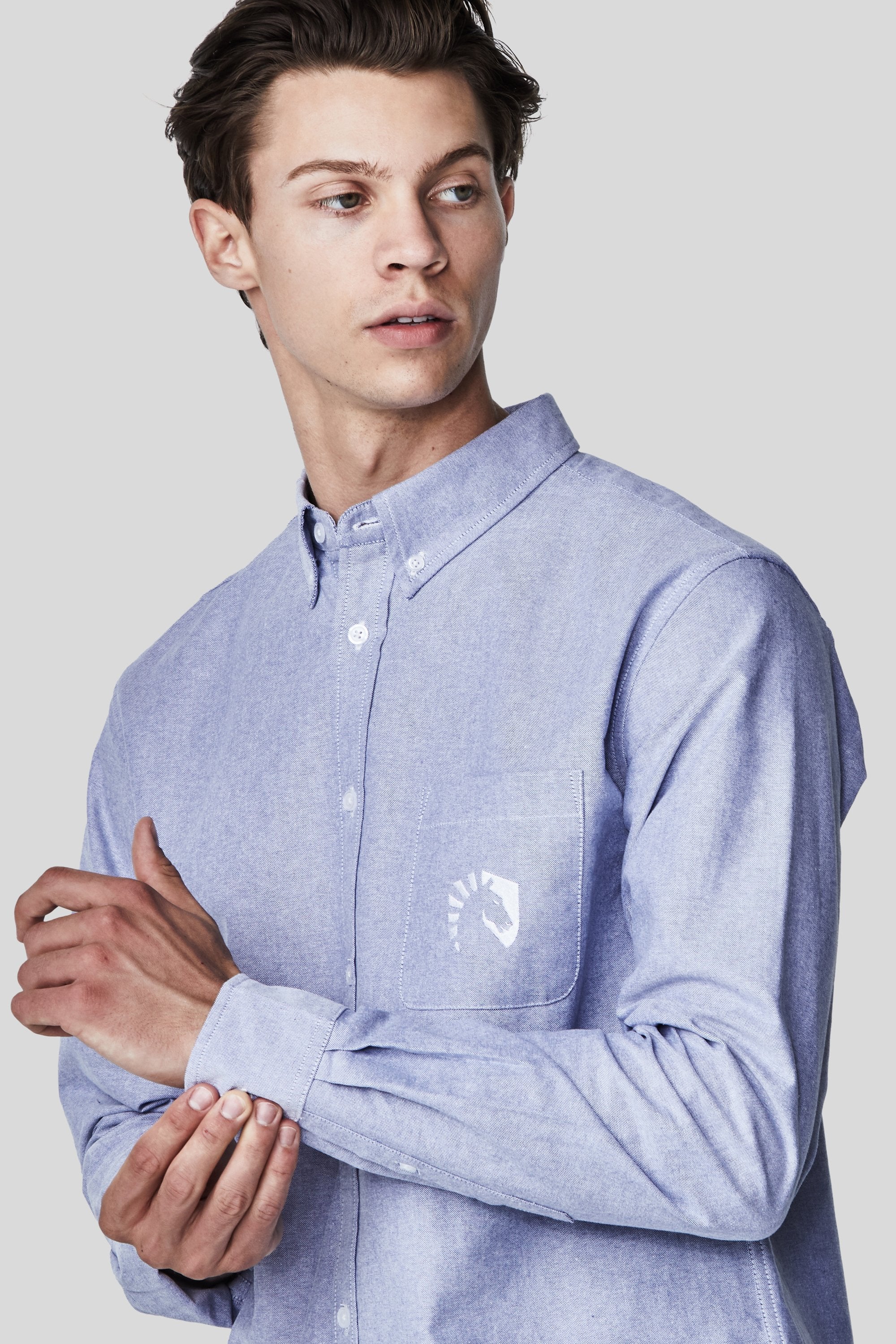 LIQUID LONG SLEEVE OXFORD SHIRT - BLUE OXFORD - Image 5
