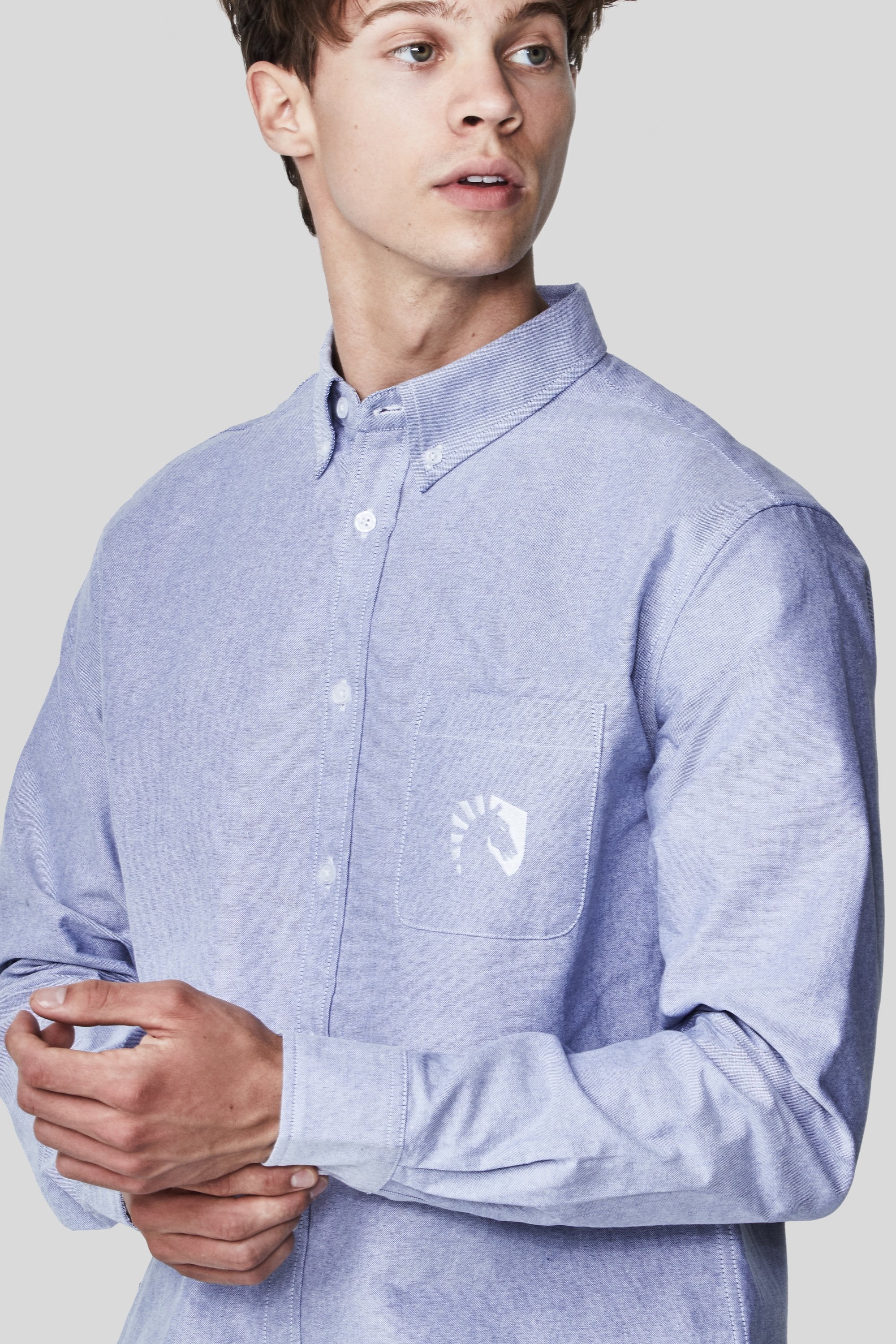LIQUID LONG SLEEVE OXFORD SHIRT - BLUE OXFORD - Image 6