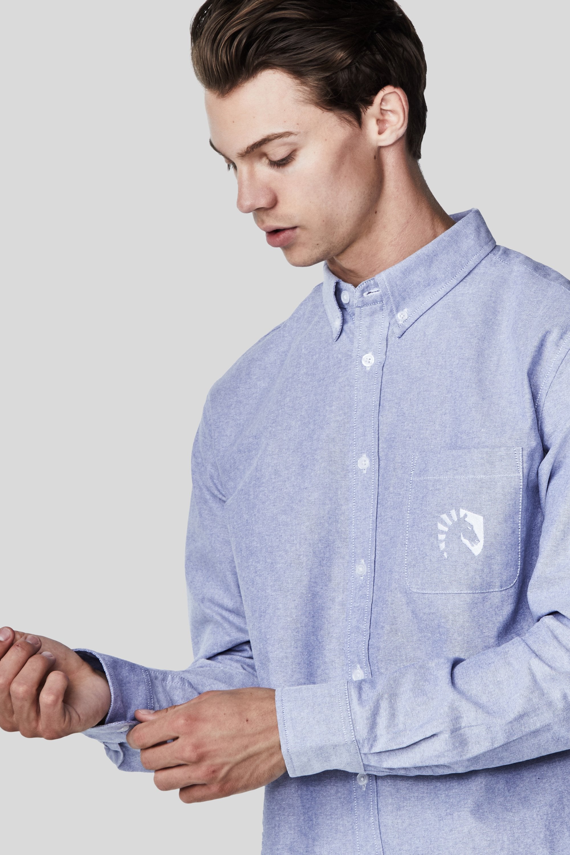 LIQUID LONG SLEEVE OXFORD SHIRT - BLUE OXFORD - Image 8